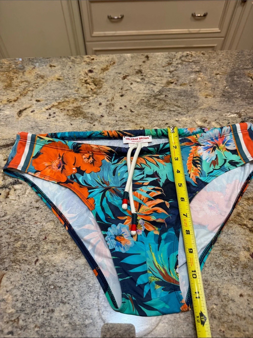 Orlebar Brown Tropical Floral Swim Briefs - Teal, Navy & Orange